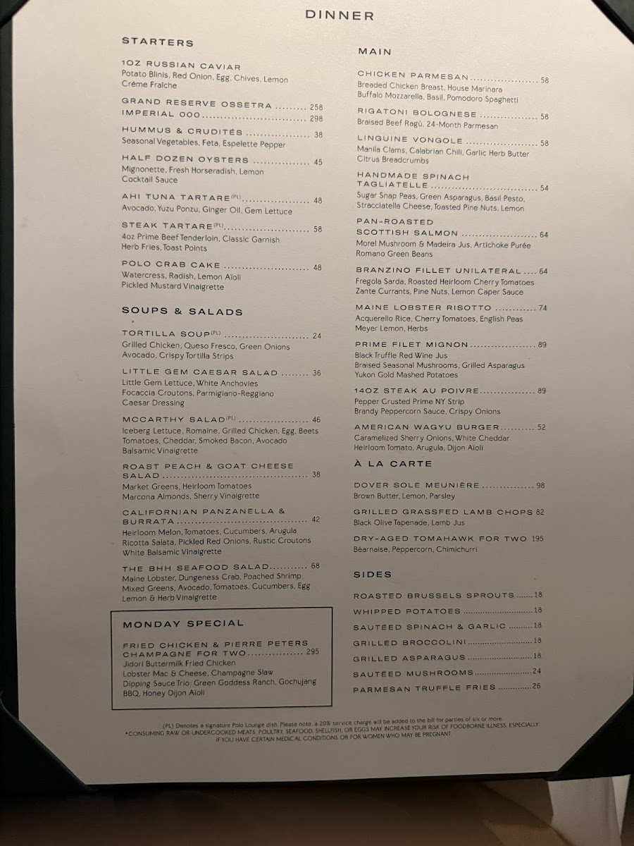 Polo Lounge Menu - Image 4